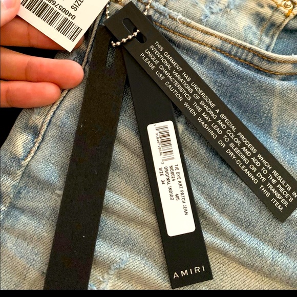 Brand new Amiri art tie dye patch Jeans original indigo - Picture 2 of 7